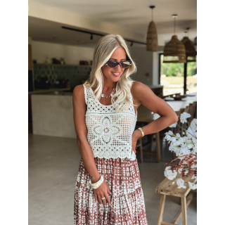 Crop top en crochet Shelby - Blanc