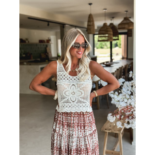 Crop top en crochet Shelby - Blanc
