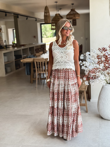 Crop top en crochet Shelby - Blanc