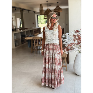 Crop top en crochet Shelby - Blanc