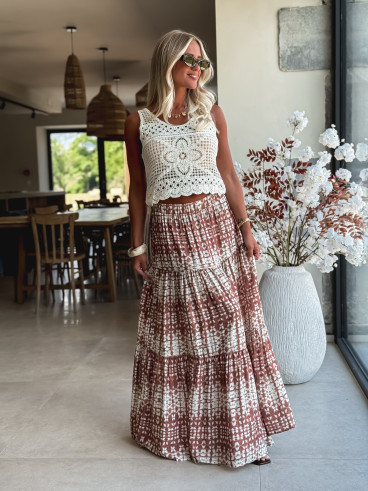 Crop top en crochet Shelby - Blanc