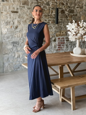 Robe longue Bertha - Bleu marine