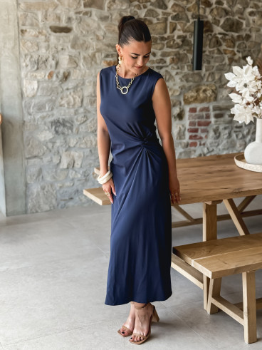 Robe longue Bertha - Bleu marine