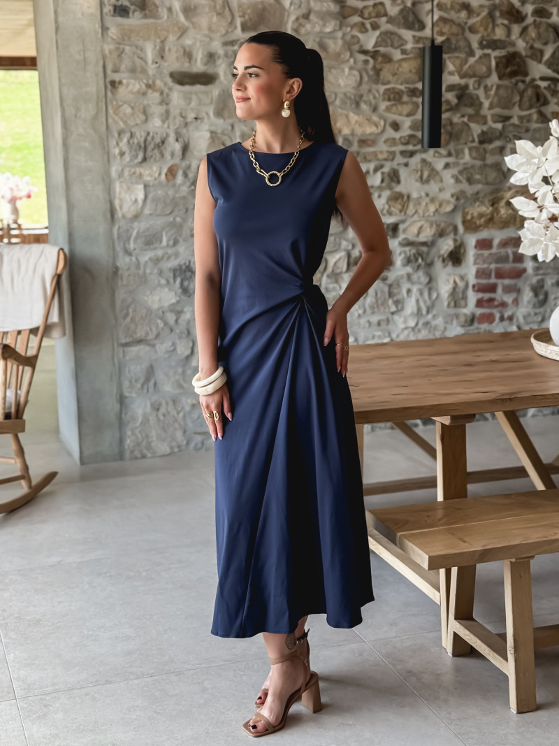 Robe longue Bertha - Bleu marine