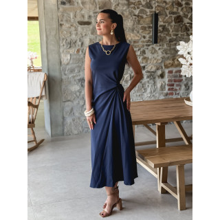 Robe longue Bertha - Bleu marine