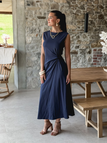 Robe longue Bertha - Bleu marine