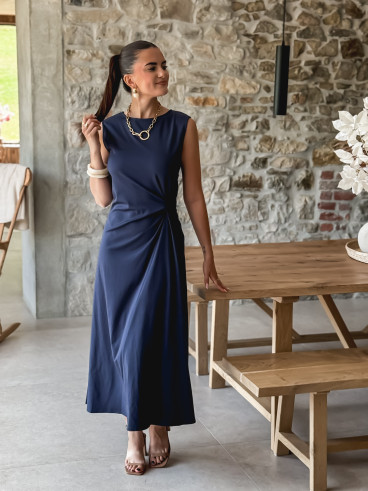 Robe longue Bertha - Bleu marine
