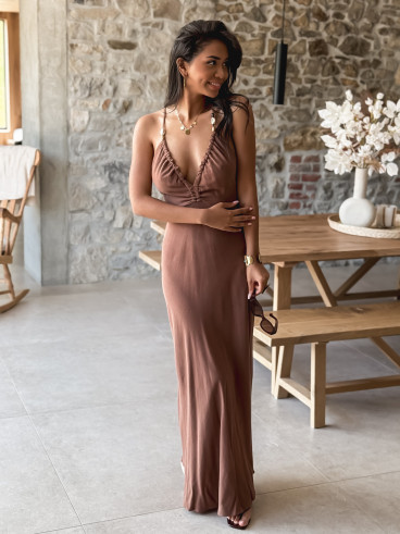 Robe longue Véllia - Chocolat