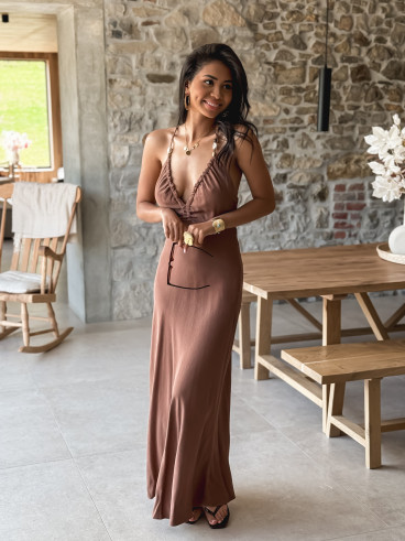Robe longue Véllia - Chocolat