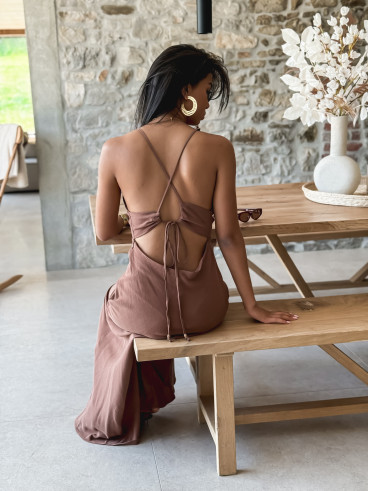 Robe longue Véllia - Chocolat