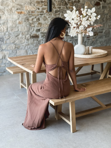 Robe longue Véllia - Chocolat