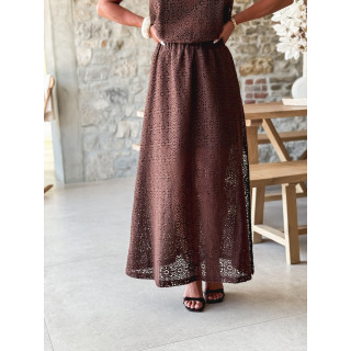 Jupe longue Anollia - Chocolat