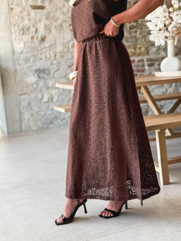 Jupe longue Anollia - Chocolat