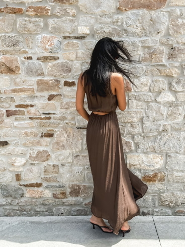 Robe longue Emiliane - Chocolat