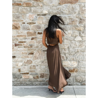 Robe longue Emiliane - Chocolat