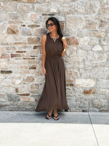 Robe longue Emiliane - Chocolat