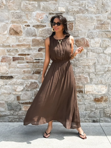 Robe longue Emiliane - Chocolat