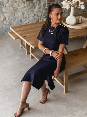 Robe longue Gianina - Bleu marine