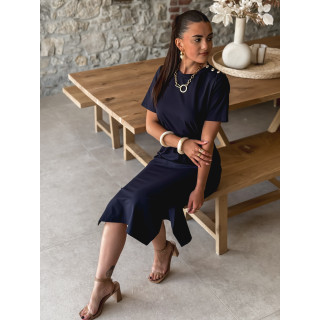 Robe longue Gianina - Bleu marine
