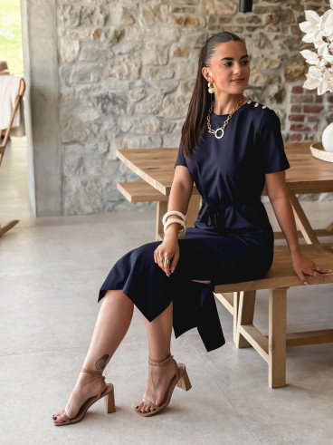Robe longue Gianina - Bleu marine