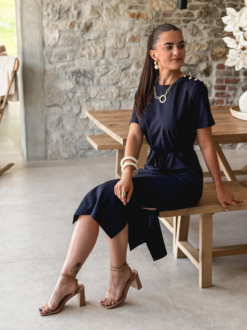 Robe longue Gianina - Bleu marine