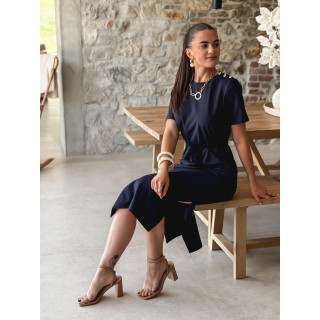 Robe longue Gianina - Bleu marine