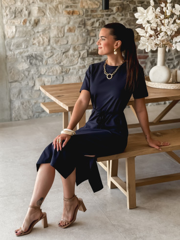 Robe longue Gianina - Bleu marine