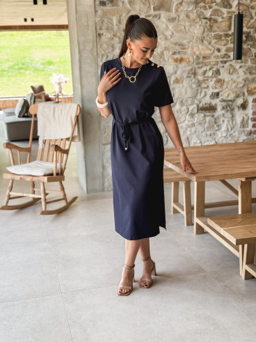 Robe longue Gianina - Bleu marine