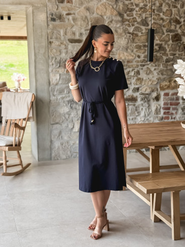 Robe longue Gianina - Bleu marine