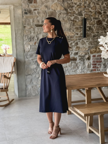 Robe longue Gianina - Bleu marine