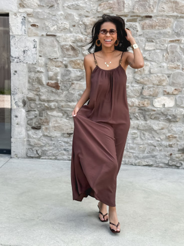 Robe longue Venetta - Marron