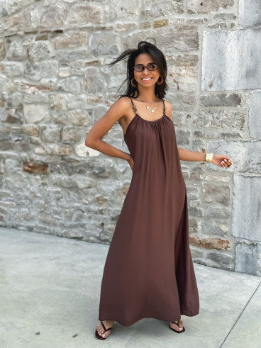 Robe longue Venetta - Marron