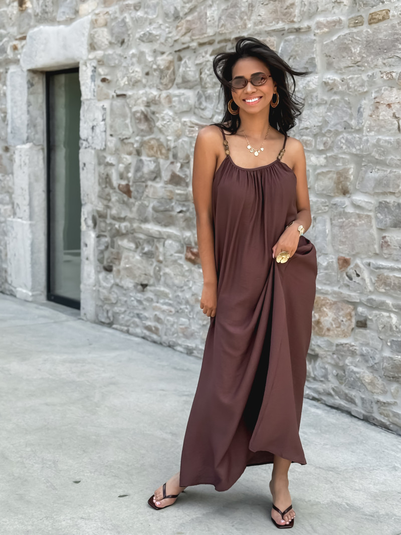 Robe longue Venetta - Marron