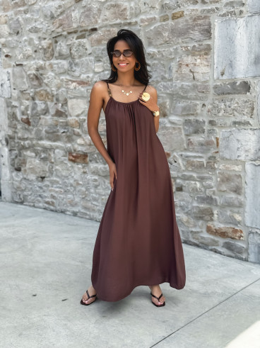 Robe longue Venetta - Marron