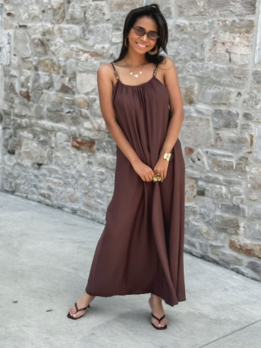 Robe longue Venetta - Marron
