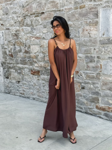 Robe longue Venetta - Marron