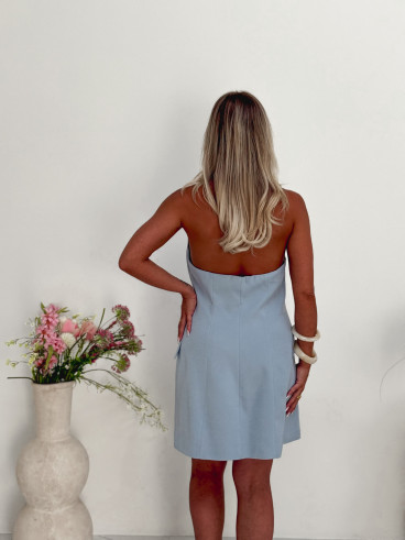Robe courte Maryline - Bleu ciel