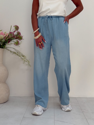 Pantalon fluide Aglaé - Bleu jeans