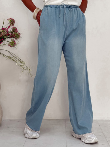 Pantalon fluide Aglaé - Bleu jeans