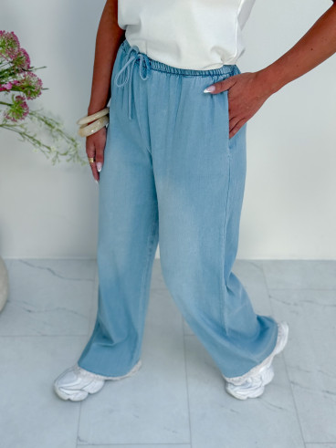 Pantalon fluide Aglaé - Bleu jeans