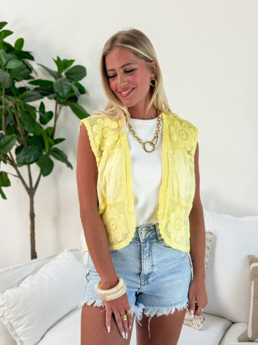 Gilet à motifs Lainey - Jaune