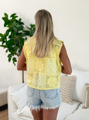 Gilet à motifs Lainey - Jaune