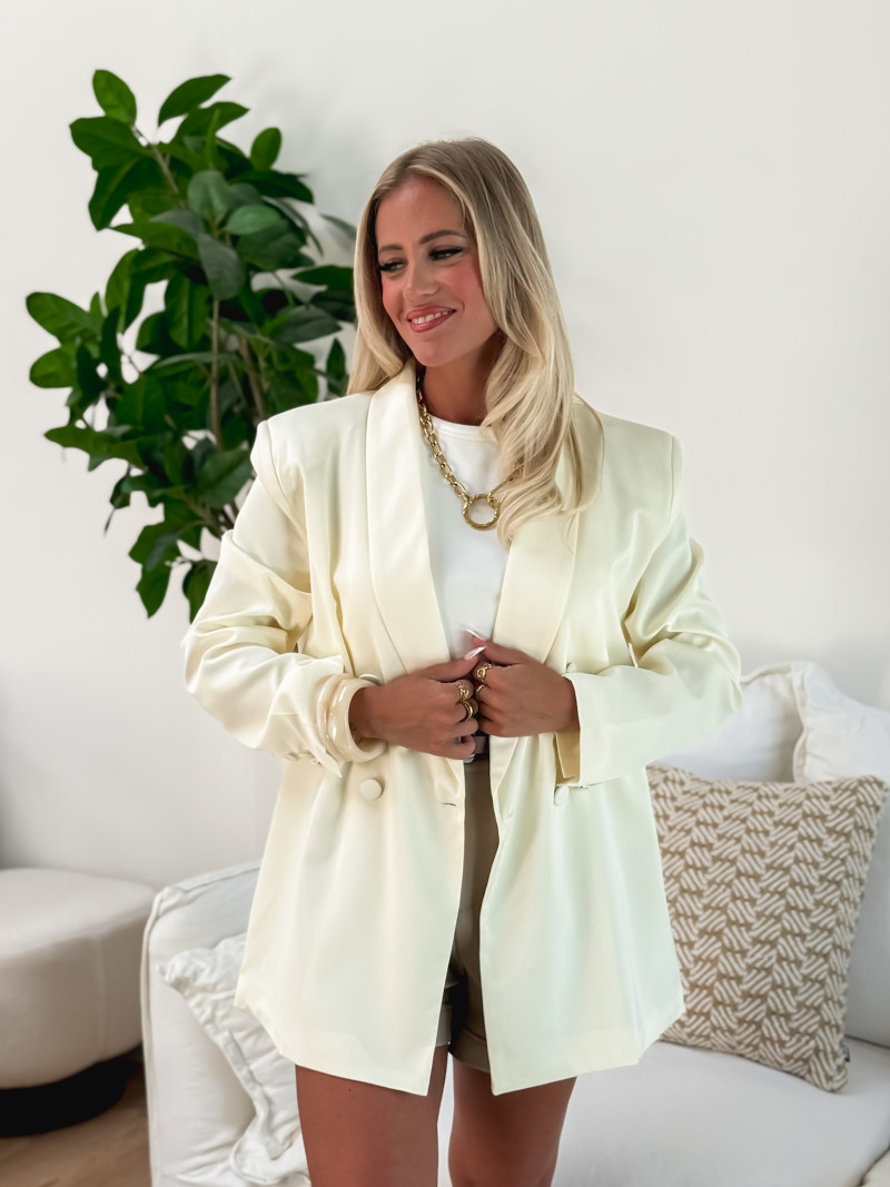 Blazer satiné Angèle - Crème