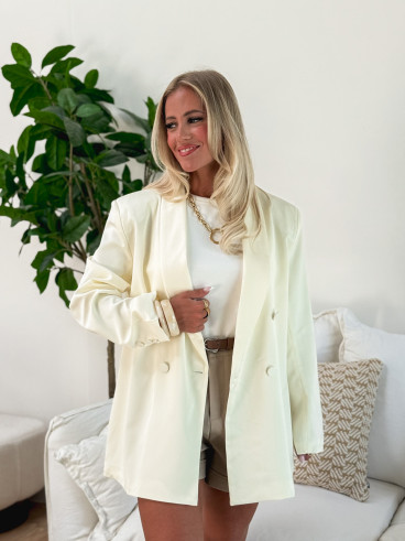 Blazer satiné Angèle - Crème