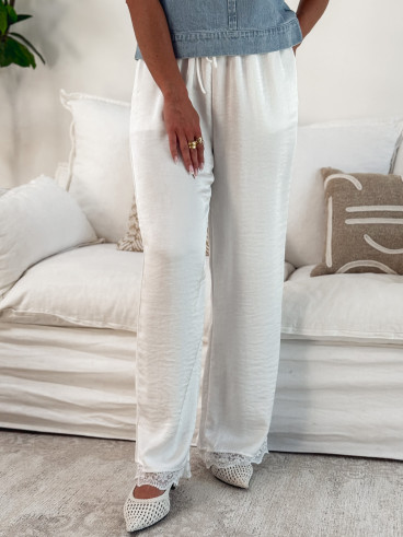 Pantalon fluide Miruna - Blanc