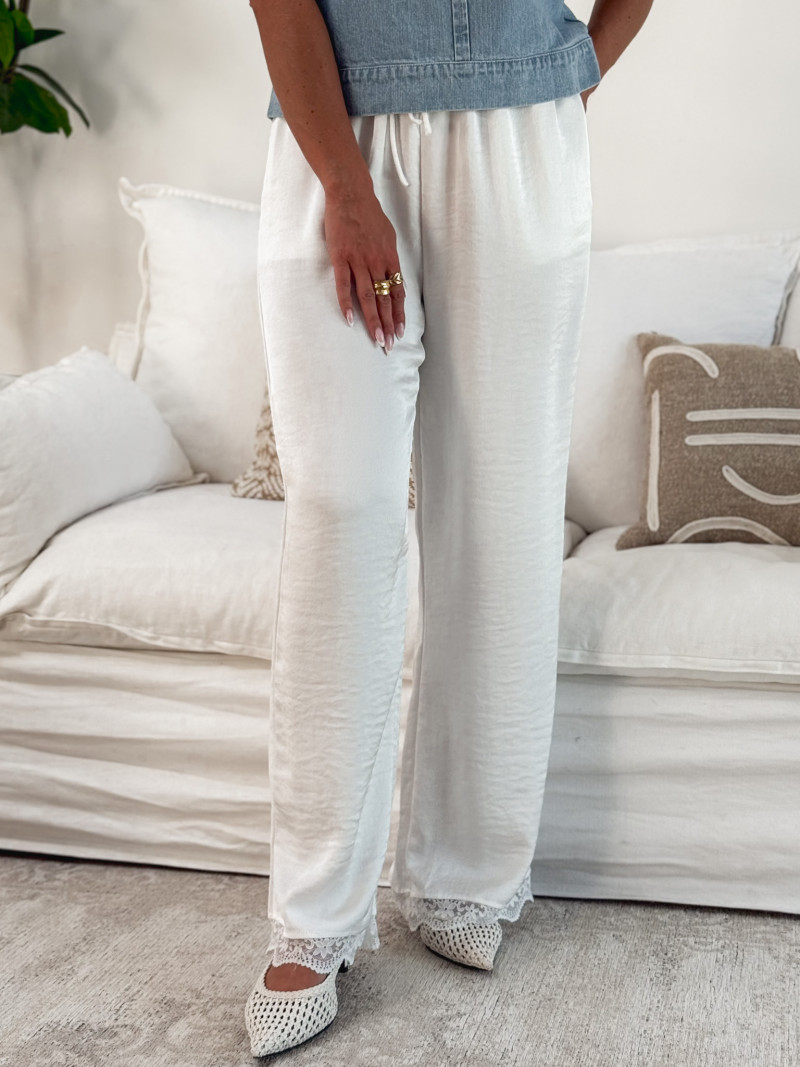 Pantalon fluide Miruna - Blanc