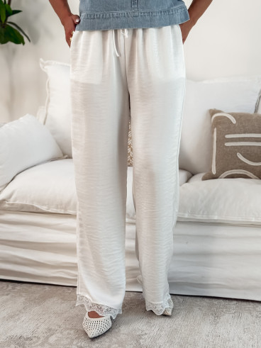 Pantalon fluide Miruna - Blanc