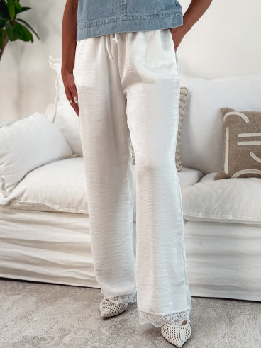 Pantalon fluide Miruna - Blanc