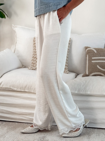 Pantalon fluide Miruna - Blanc
