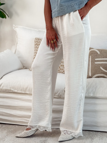 Pantalon fluide Miruna - Blanc